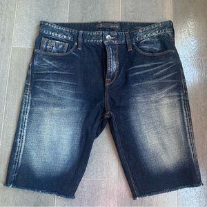 Guess Men's Slim-Fit Cutoff Denim Shorts, Blue